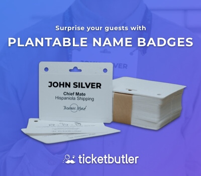 Plantable name badges from Ticketbutler